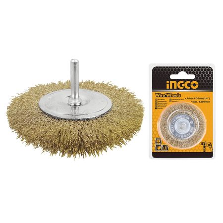 Cepillo circular plano rizado 100mm vastago 1/4 Ingco WB41001