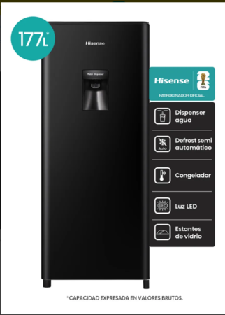 HELADERA HISENSE SINGL DOOR CON DISPENSER RL230WB4AU