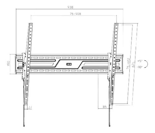 Soporte Tv Led Onebox OB-FI610 de 43 a 100 Pulgadas Inclinable - Vista 4
