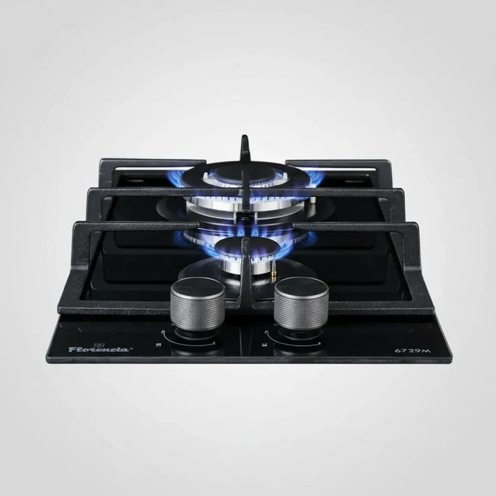 Anafe A Gas Florencia 2 Hornallas Vidrio Negro 6729m - Vista 5