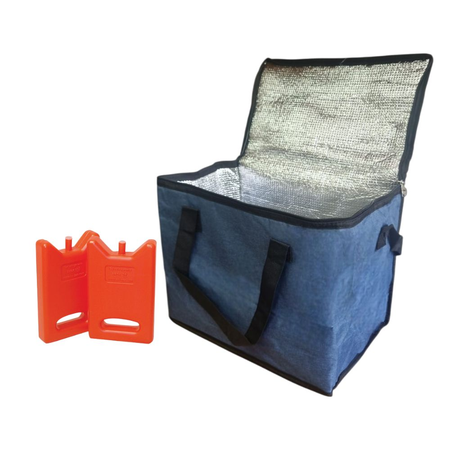 Set lunchera termica conservadora azul 2 geles refrigerantes