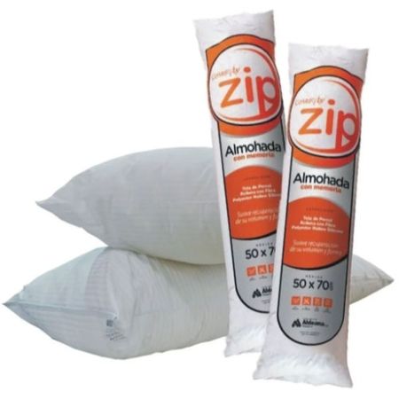 Pack x2 Almohadas ZIP 50x70cm Tela Percal