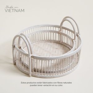 SET DE 2 BANDEJAS REDONDAS HANOI BLANCO 30X10 / 25X8CM