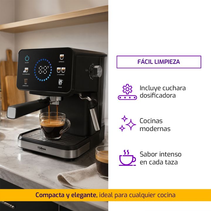 Cafetera Express Liliana ProSteam 20 Bares Digital 1350W - Vista 5
