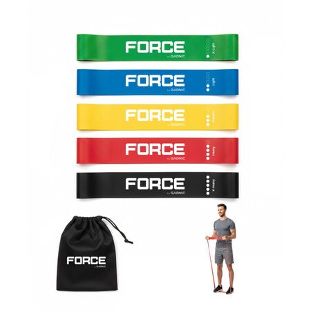 Kit x 5 Bandas Elásticas Force By Gadnic Isométricas