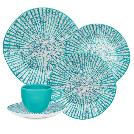 Ryo Time - Juego Vajilla X 30 Porcelana 6 Personas  Platos Y Te Oxford