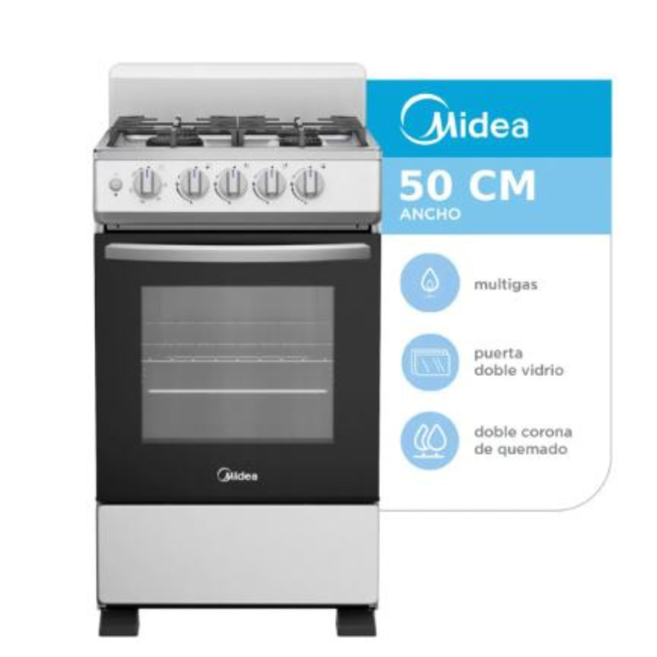 Cocina Multigas 4 Hornallas 50cm 20tmg4pgar1 Gris Midea - Vista 15