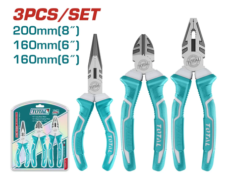 Juego Set 3 Pinzas Total Tht1k0301 Alicate Punta Universal
