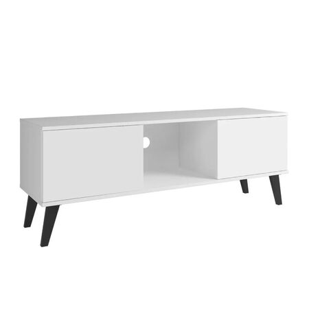 Rack Tv Atma Home 50x135x36 Cm Blanco Y Negro PLINE-BR363-205