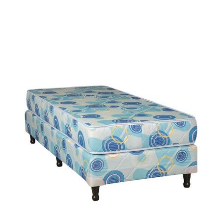 Sommier y Colchon Maxiking Super Familiar 1 Plaza 80x190x18cm Espuma Flexible Tela de Sabana Resistente