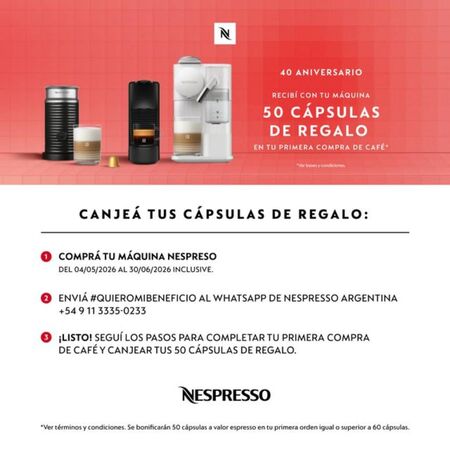 Cafetera Nespresso Lattissima One Evo Blanca F121-AR-WH-NE