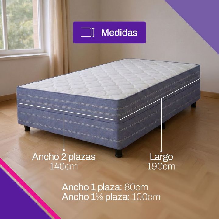 Conjunto Sommier y Colchón Elite Everest 1 Plaza (80x190 cm) - Espuma Alta Densidad - Vista 4