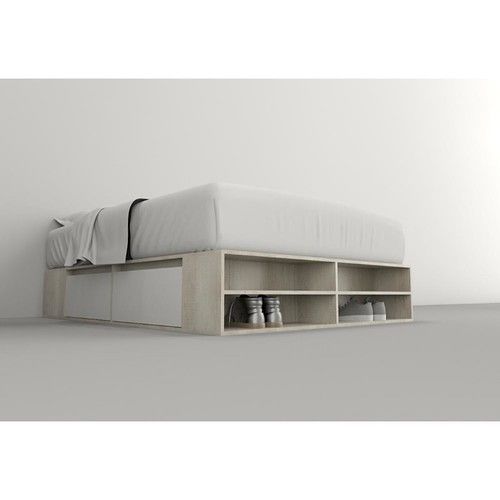Box de Cama DS Home 1,40 m 4 Cajones Estantes Nevado Everest 195x33x142 cm - Vista 2
