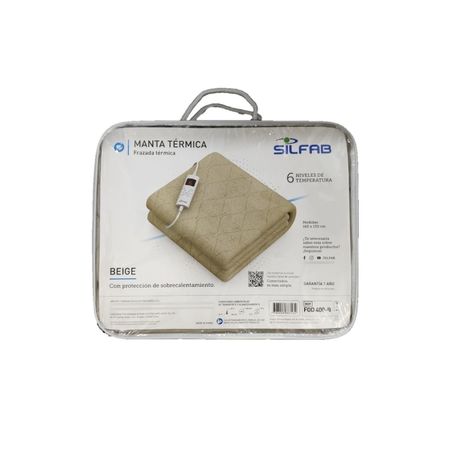 Frazada Termica Silfab 1 Plaza 6 Temperaturas Beige FOD 400-B