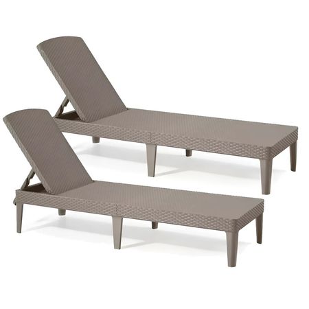 Reposera Camastro Keter Rattan Jaipur Cappuccino x 2 Unid