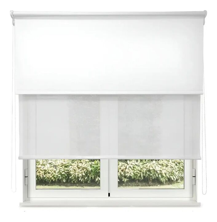 Cortina Roller Doble Blackout + Sunscreen Premium 120x120cm Shade Master - Vista 1