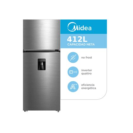 Heladera Inverter Midea Inox Top Mount  412 L