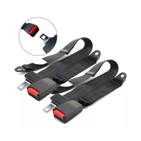 Kit X 2 Cinturon De Seguridad Trasero 2 Puntas Cintura Auto