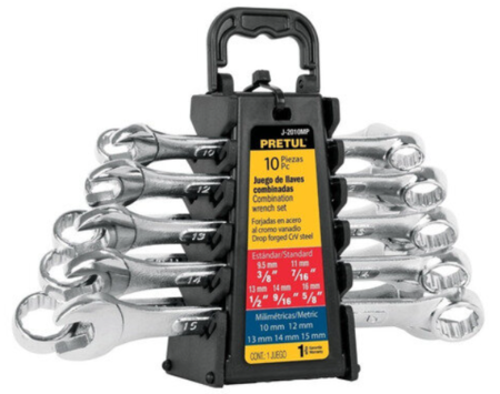 Set Kit Juego De Llaves Combinadas Milimétricas Pretul - 10 Piezas