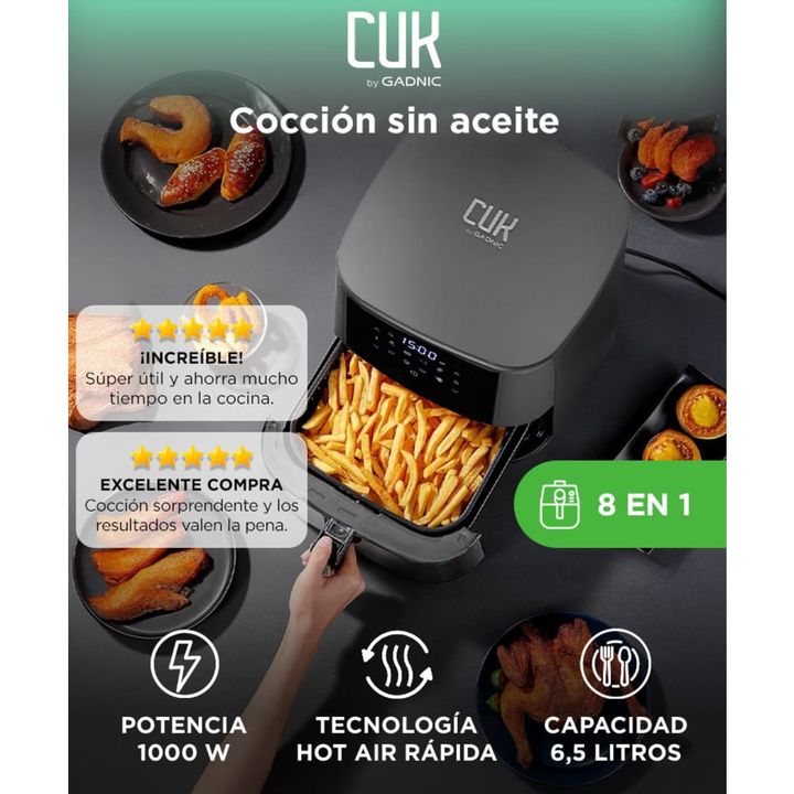 Freidora Eléctrica De Aire Gadnic 8067D 6.5L - Vista 2