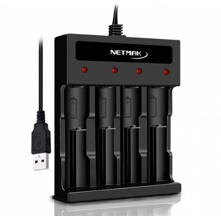 CARGADOR USB 4 PILAS AA/AAA NETMAK (NM-CH5)