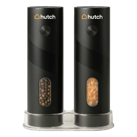 Set Molinillos Eléctrico Hutch - Salero y Pimentero C/Luz Negro MOLINILLOS-HUTCH