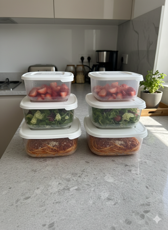 Set x 6 Hermeticos Tapers Plasticos Recipiente  Italiano Tontarelli 