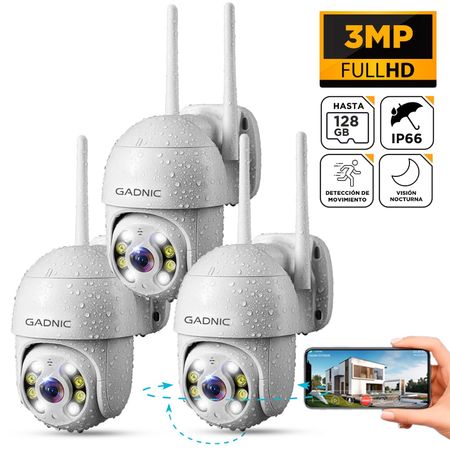 Cámaras de Seguridad Wifi IP Gadnic DM200W x3 Full HD Motorizada