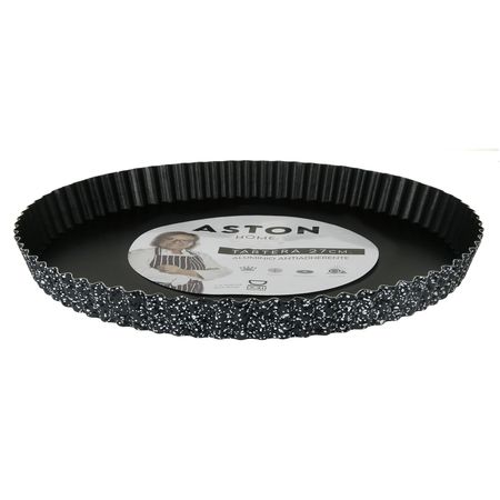 Tartera Acanalada Aston Antiadherente Molde 27 Cm Pedra Gris