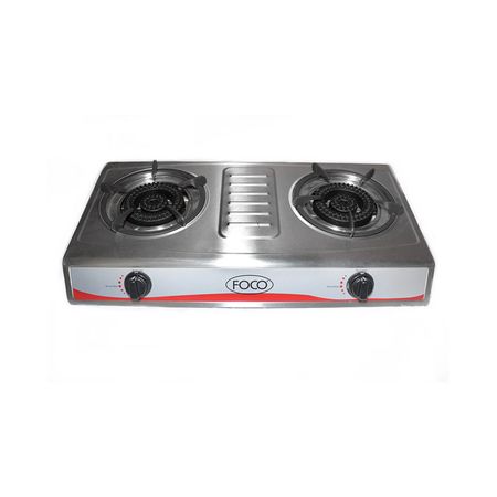 Anafe Industrial Foco 2 Hornallas Acero Inox Gas Envasado C/Encendido