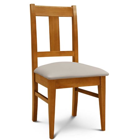 Silla de Comedor Euro lustre Miel Tapizado Inka Beige Espacity