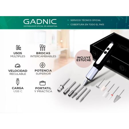 Torno Manicura Portátil ManiMaster Gadnic Velocidad Regulable 