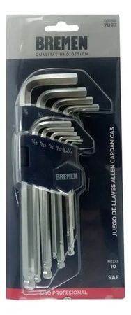 Set de Llaves L Allen Bremen 10 Piezas Cortas SAE