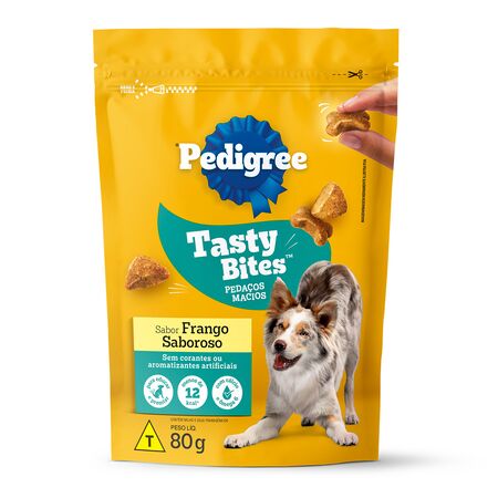 Snack Pedigree Tasty Bites Frango 80GRx12 Sabor irresistible