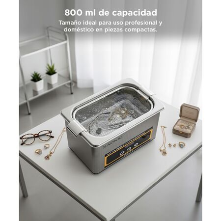Batea Lavadora Ultrasonica Gadnic Con Temporizador 800ml