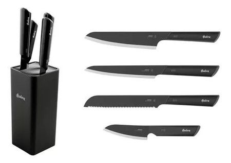 SET DE 4 CUCHILLOS LÍNEA DESIGN HUECO KIT INOX C/ANTIADHERENTE