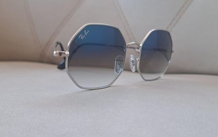 Lentes de Sol Ray Ban RB1970 Octagonal marco Plateado lente Gris degrad