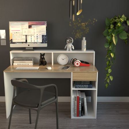 Escritorio Linea Home Con Repisa Y 1 Cajon 3049 Olmo/Everest Tables