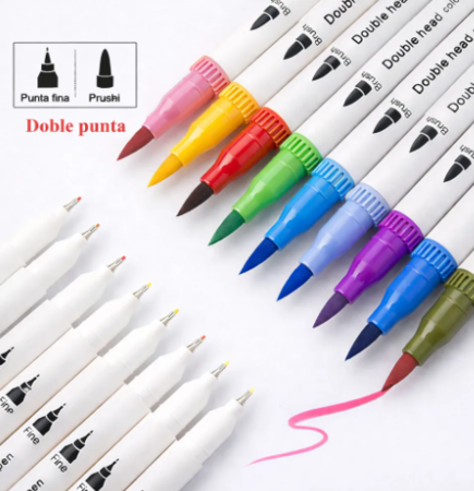 100 marcadores doble punta