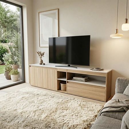 Rack de TV DS Home 2 Metros Blanco 200x52x43 cm