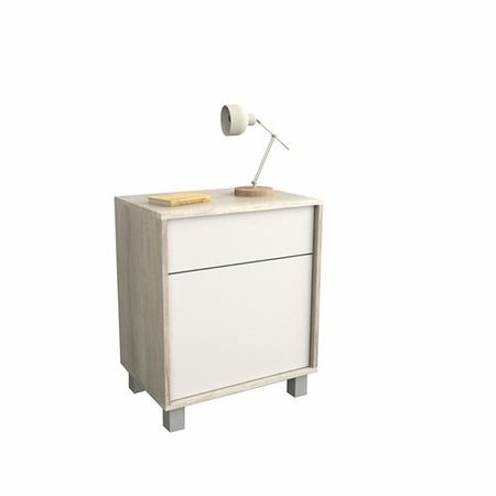 Mesa de Luz Juvenil DS Home 1 Cajon 1 Puerta Blanco 52x63x36 cm
