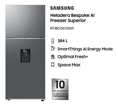 Heladera Samsung RT38CG6720S9 Inverter 384L Gris