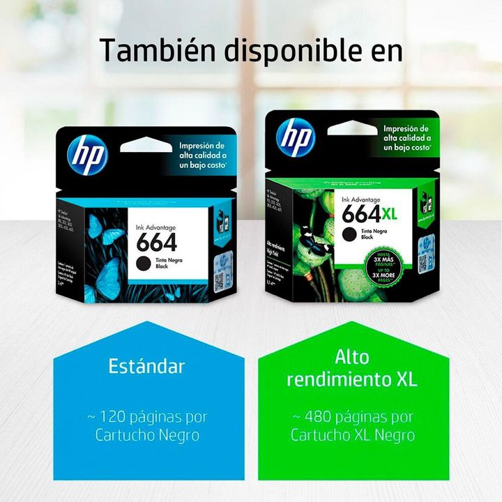 Cartucho Hp Deskjet 1115 2136 Original 664xl Negro 664xl - Vista 2