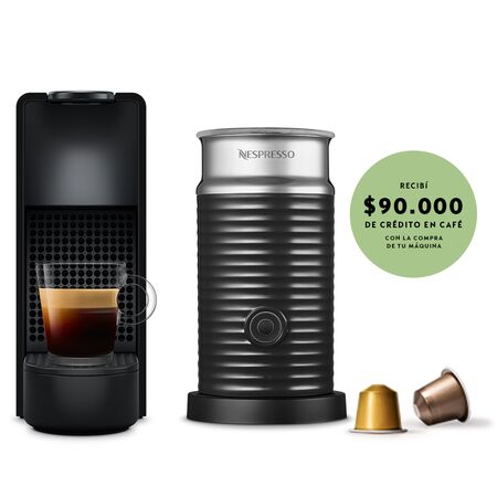 Cafetera Nespresso Essenza Mini C30 0.6 Litros Negra + Aeroccino