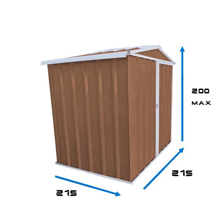 Armario Deposito Galpon de jardin 2x2x2 Calibre 28 Pardo DON ACERO - Vista 2