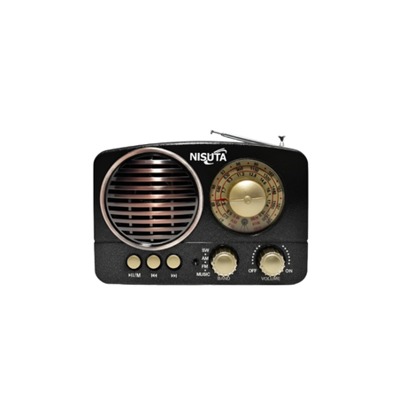 RADIO NISUTA VINTAGE AM/FM MP3 BT AUX (C:NEGRO NSRV14)