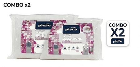 Combo X2 Almohadas Piero Visco Sensazione Clásica 62x40 Memory Foam