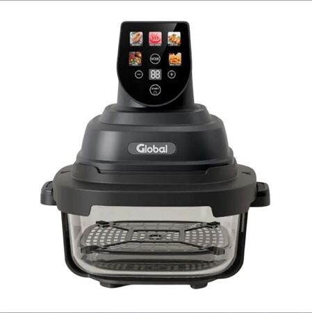 Airfryer Crispy con Display Color Programable y 2 potes 4 Ltrs Global Electronics (AFCRISPY-2P-D)