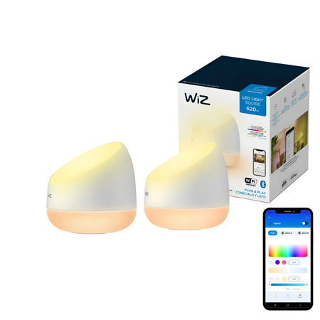 Wiz Lampara De Mesa Smart Portable Dualzone Wifi Rgb x2