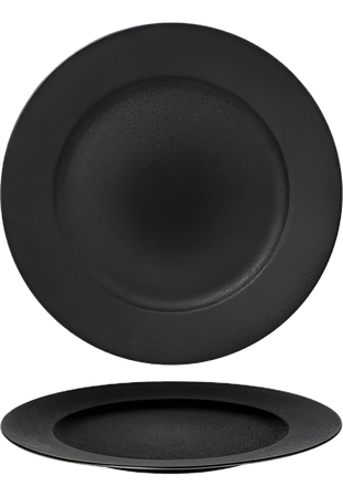 Set X6 Plato Postre 21 Cm Porcelana Baralee Fine Plus Negro Negro Fine Plus